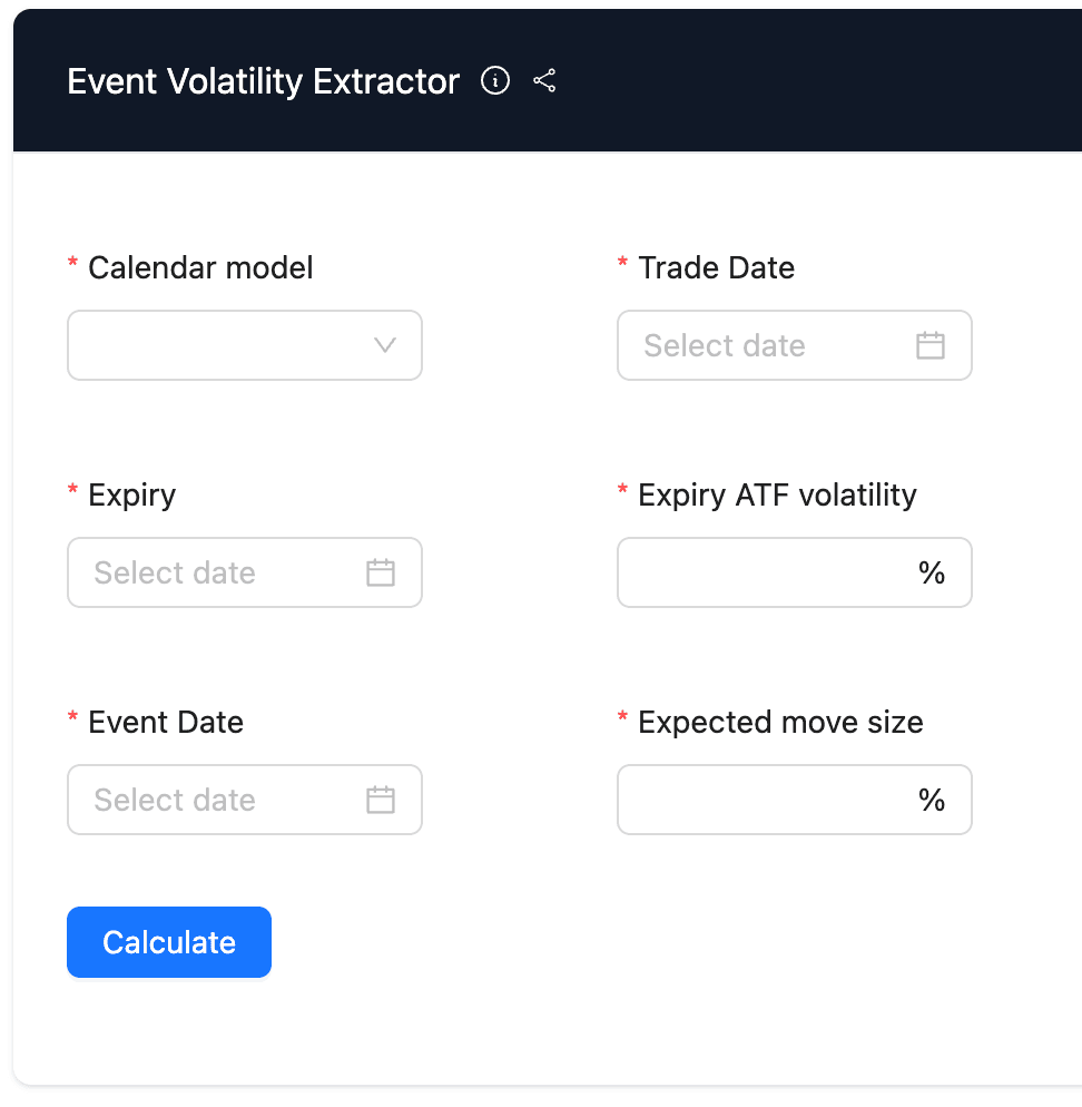 Options Forward Volatility Calculator